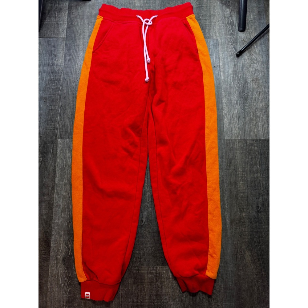 LEGO x Target Womens Red Orange‎ Stripe Jogger Sweatpants Size XS Drawstring